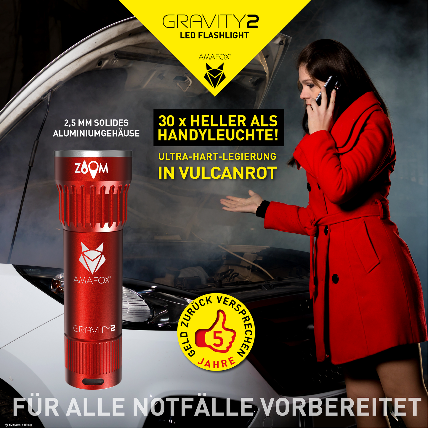 AMAFOX G2 / Taschenlampe mit AA Batterie / 150 Lumen