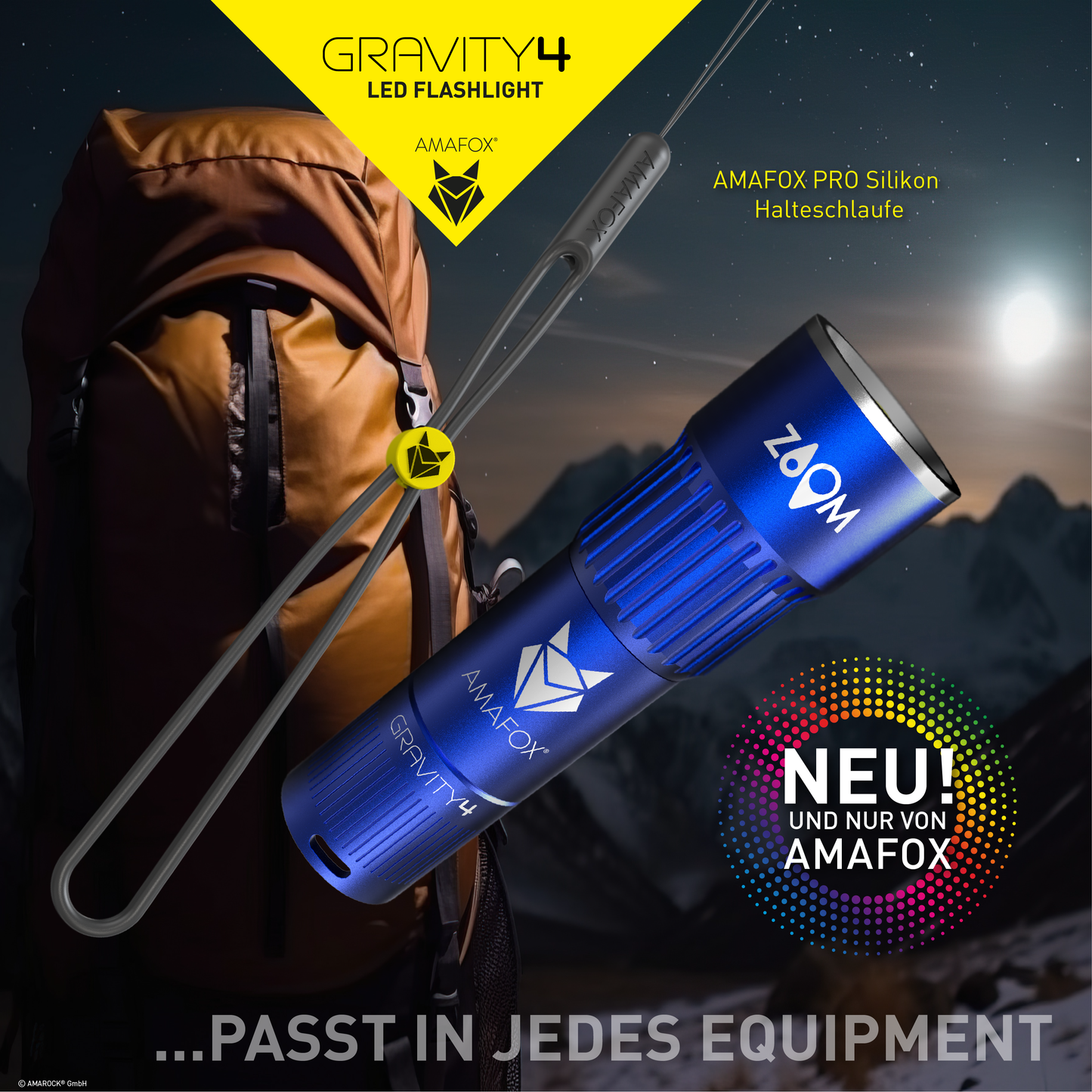 AMAFOX G4 / Taschenlampe mit Akku / 800 Lumen