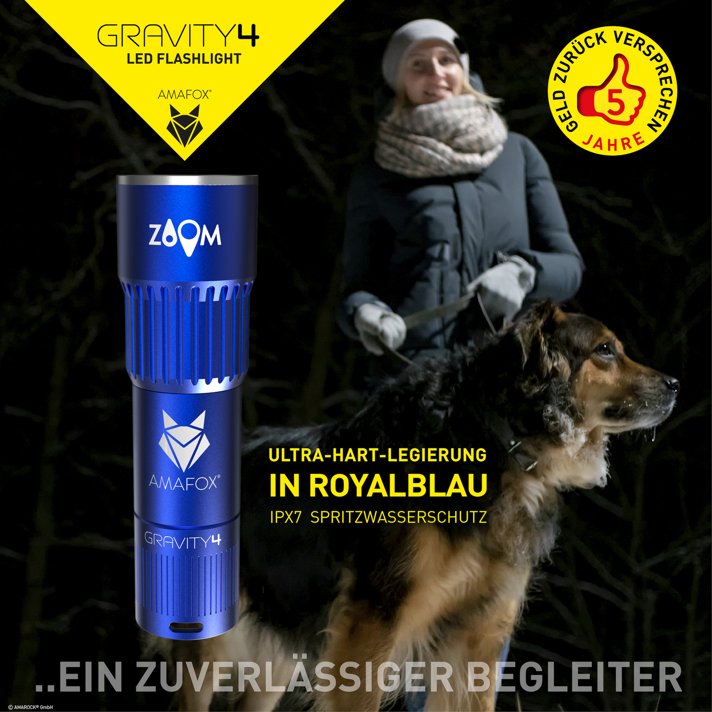 AMAFOX G4 / Taschenlampe mit Akku / 800 Lumen