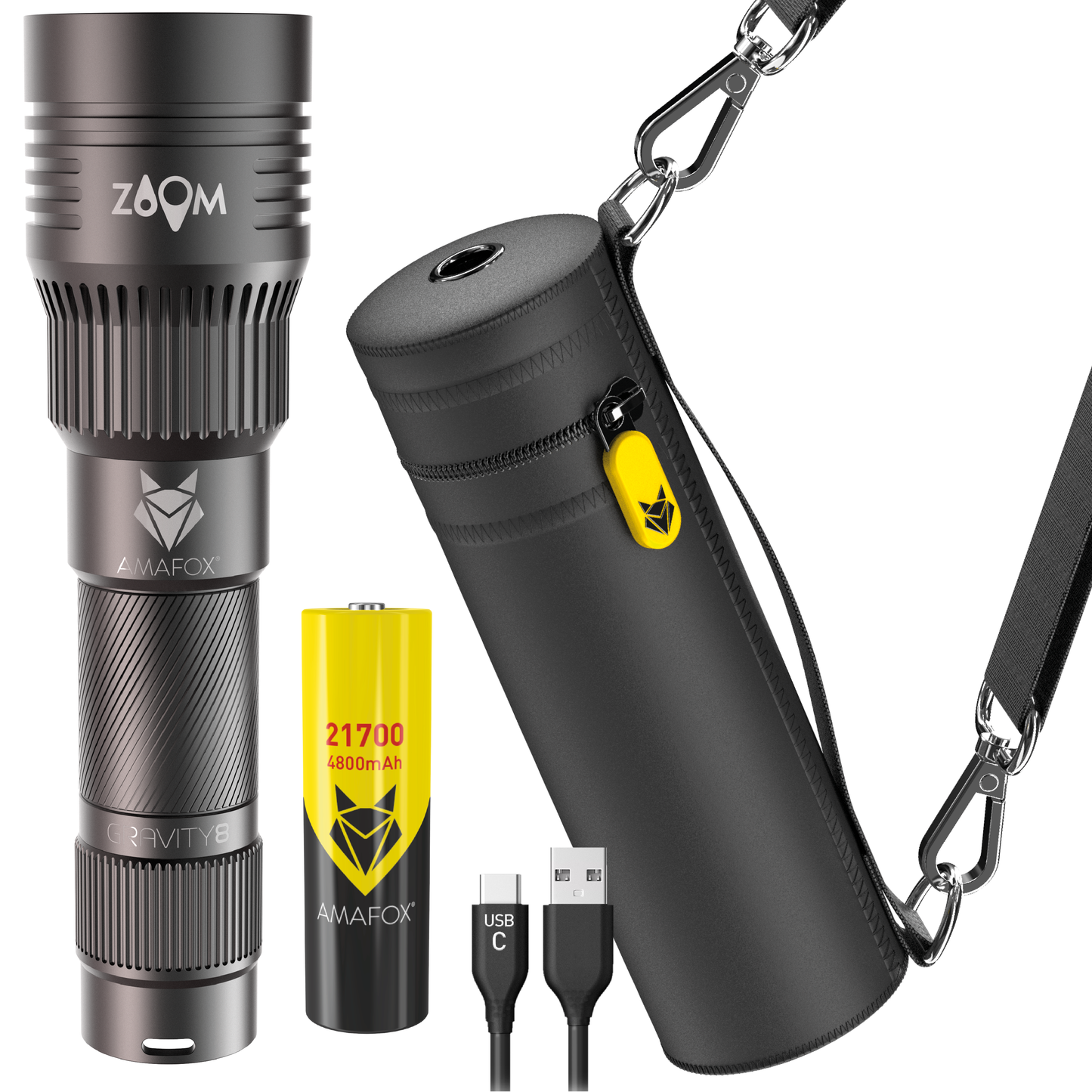 AMAFOX G8-NEO / Taschenlampe mit Akku / 2100 Lumen