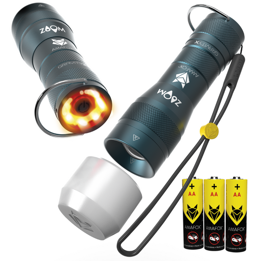 AMAFOX GX / Taschenlampe mit Batterien / 1000 Lumen