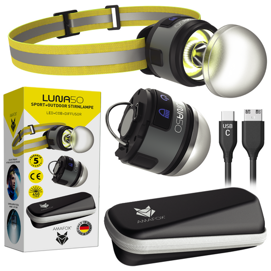 AMAFOX LUNA50 / Sport und Outdoor Stirnlampe