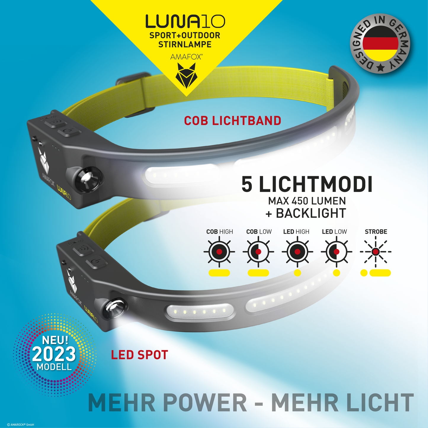 AMAFOX LUNA10 / Sport und Outdoor Stirnlampe